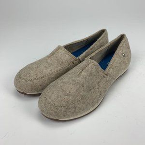 Emu Womens Dayton Flat Shoes Beige Merino Wool 8